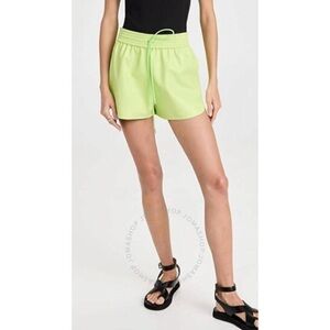 a.l.c. rex lime green faux leather shorts